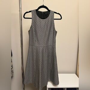 Theory gray black white sleeveless peplum dress